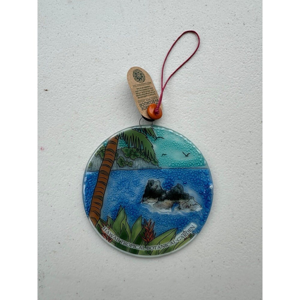 PamPeana Hawaii Tropical Botanical Garden Souvenir Handmade Glass Art Ornament